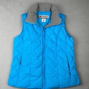 Columbia Vertex Down Feather Vest Sz M Blue Quilted Insulated‎ Hiking Outdoors